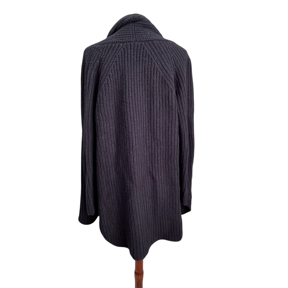 Max Studio Woman Black Cable Knit acrylic/wool blend open cardigan size 1X - Picture 3 of 6